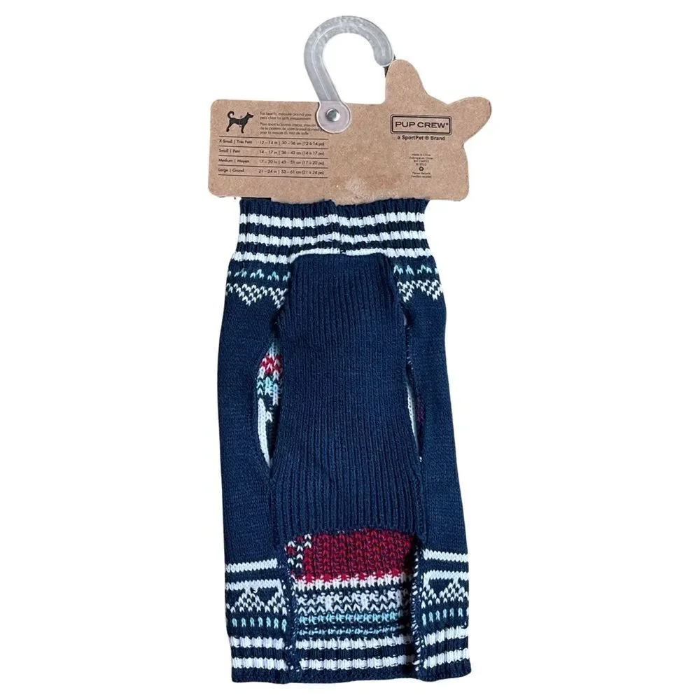 Pup Crew Holiday Polar Bear Dog Sweater Size XS NWT